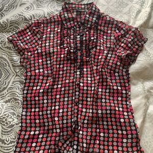 Polka Dot Button-Up Blouse